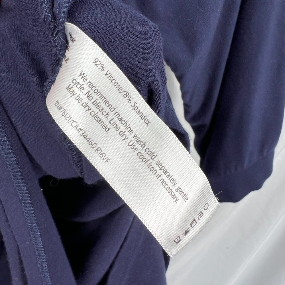 Eileen Fisher navy blue oversized tunic top classic stretch casual shirt XS - Picture 5 of 8